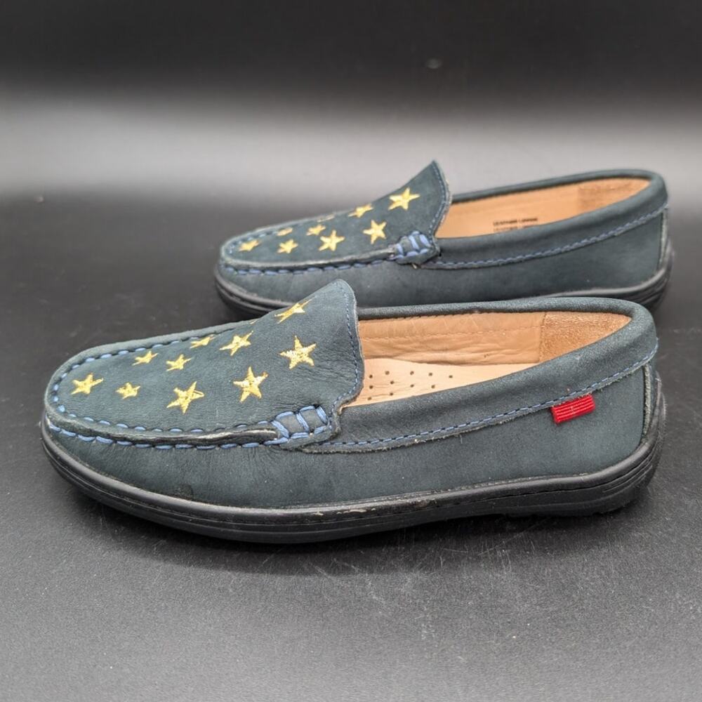 Marc Joseph Loafers Youth 11.5 Navy Blue Gold Stars Slip On Shoes Holland Preppy